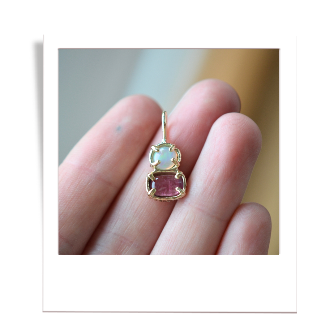 Opal and Pink Tourmaline