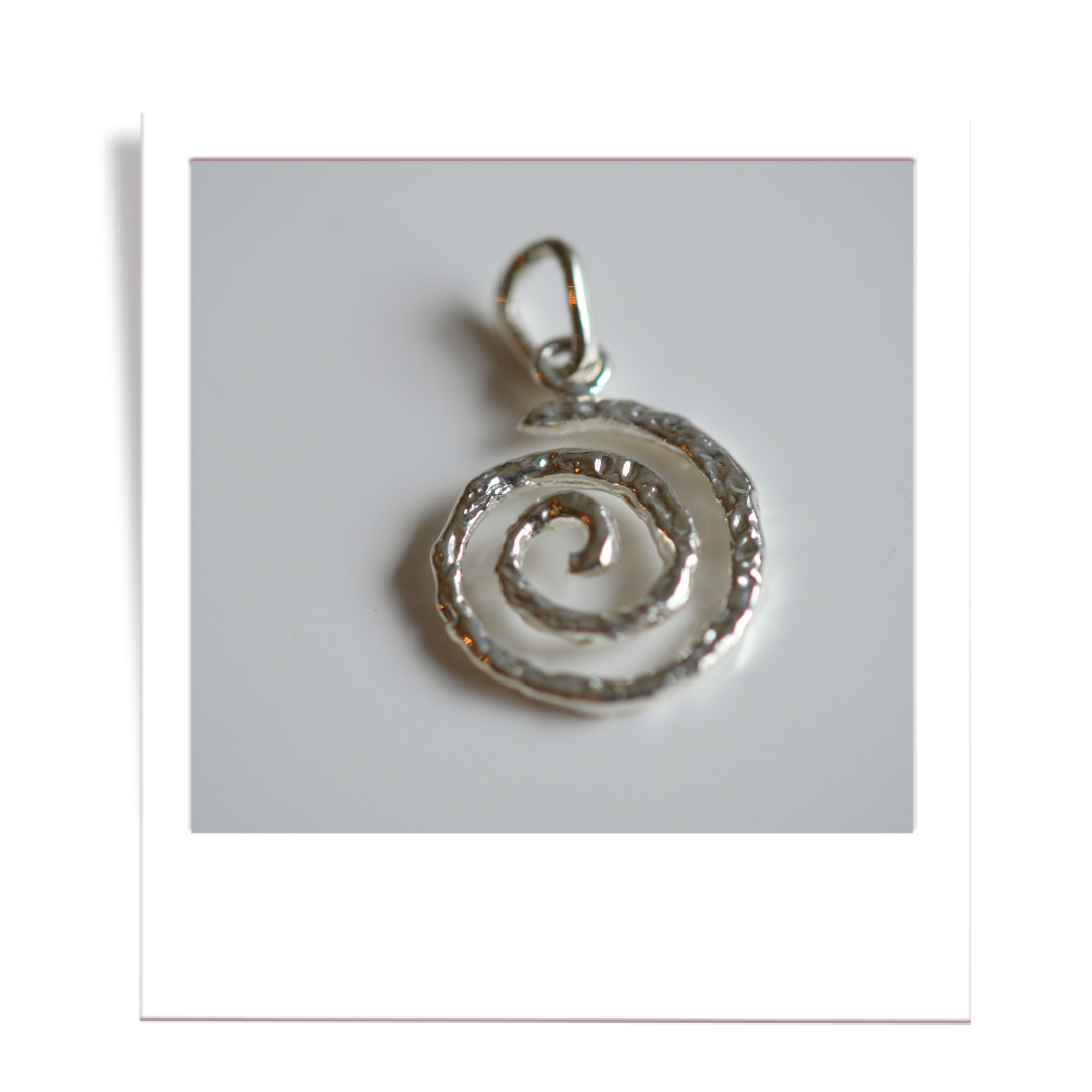 silver spiral charm holder