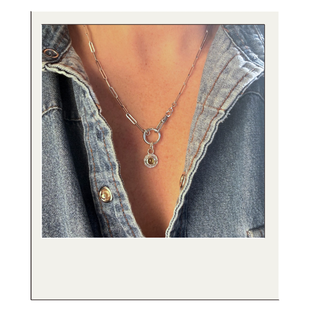 Rose Cut Peridot Disc Pendant