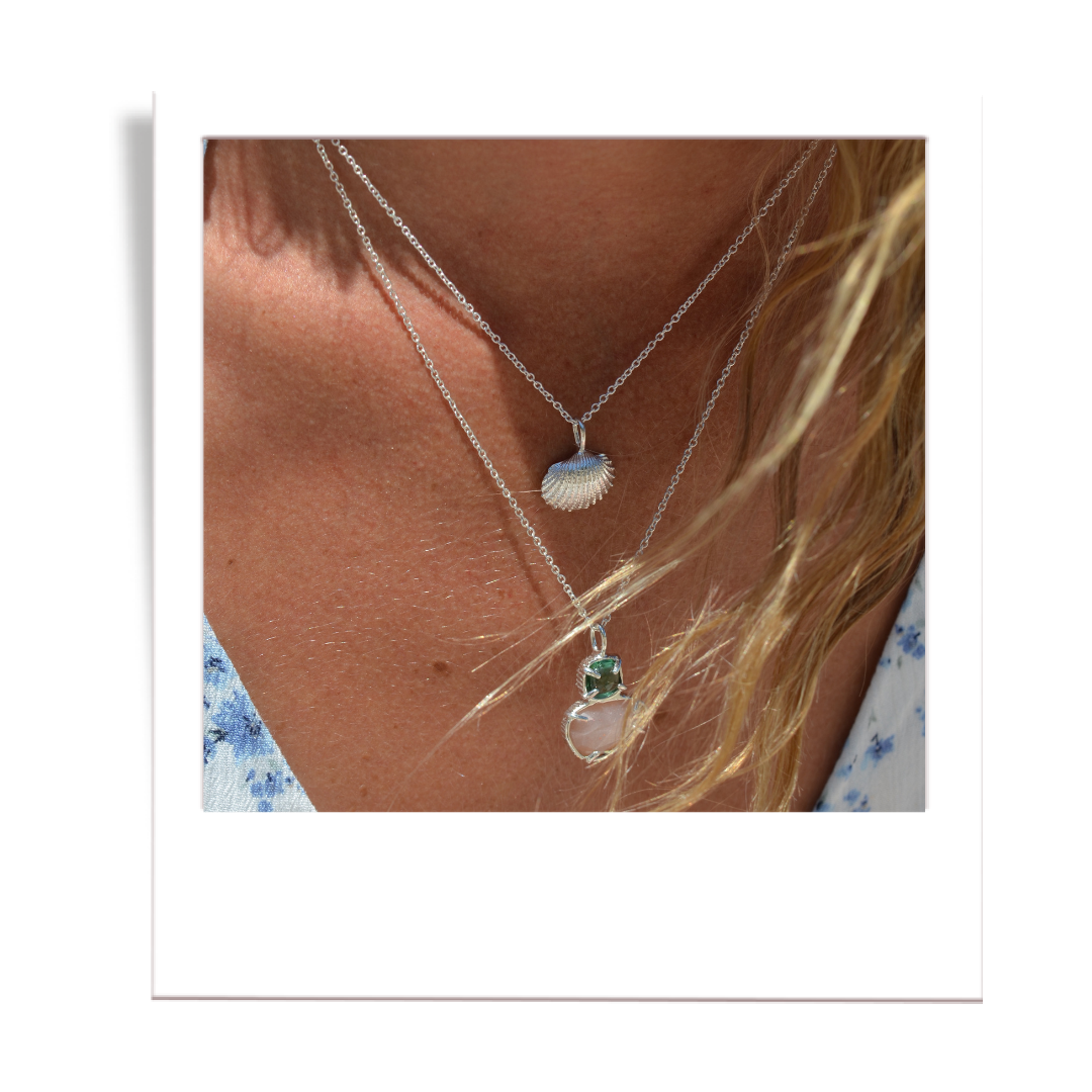 Tourmaline and peach Moonstone