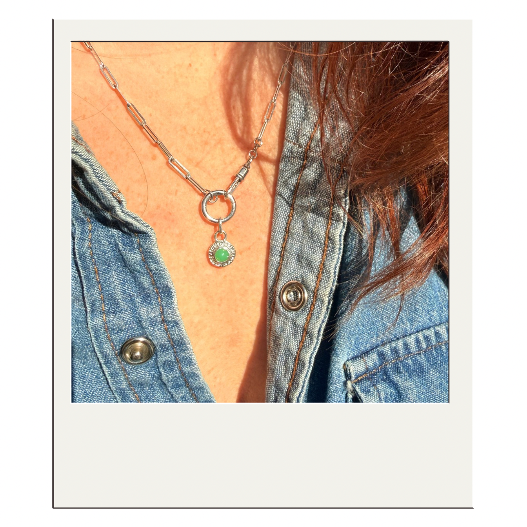Chrysoprase Disc Pendant