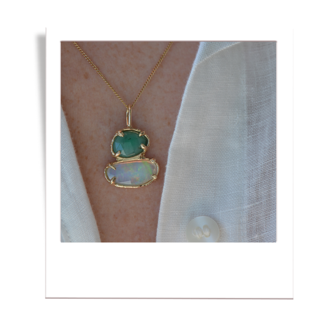 Rustic Emerald + Welo Opal