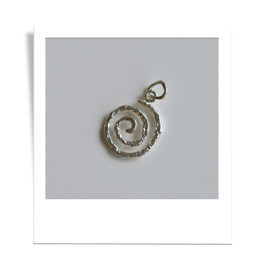 silver spiral charm holder