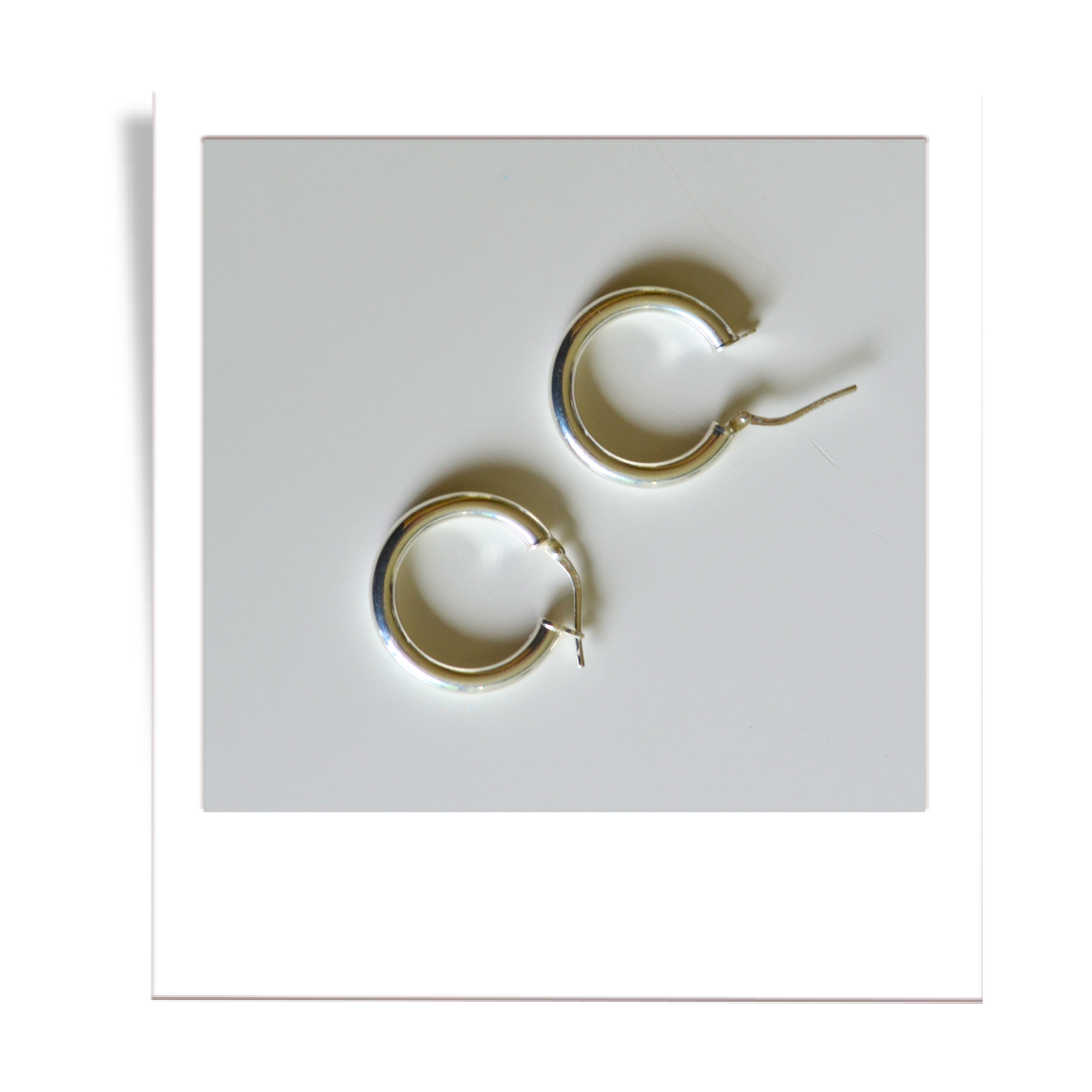 Sterling Silver Tube Hoop