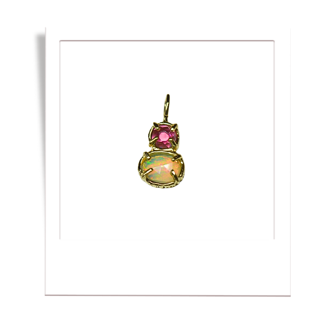 Tourmaline + Welo Opal Pendant