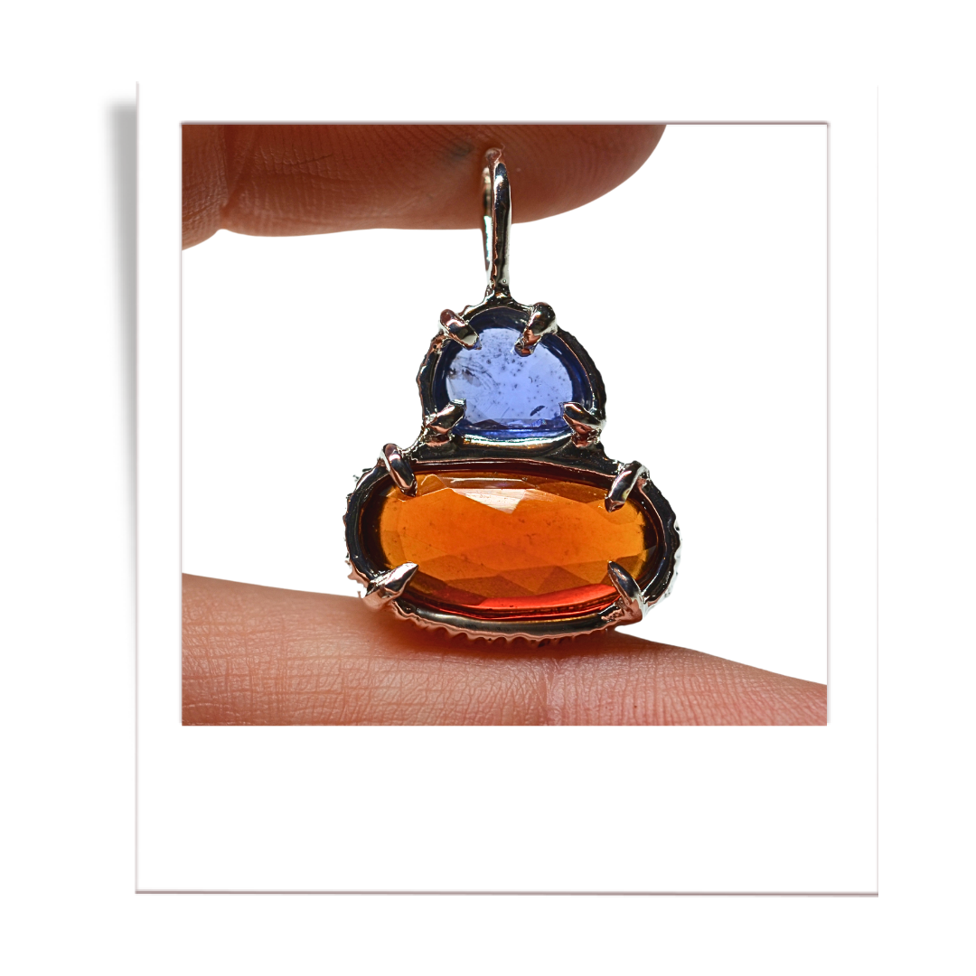 Sapphire and Garnet Pendant