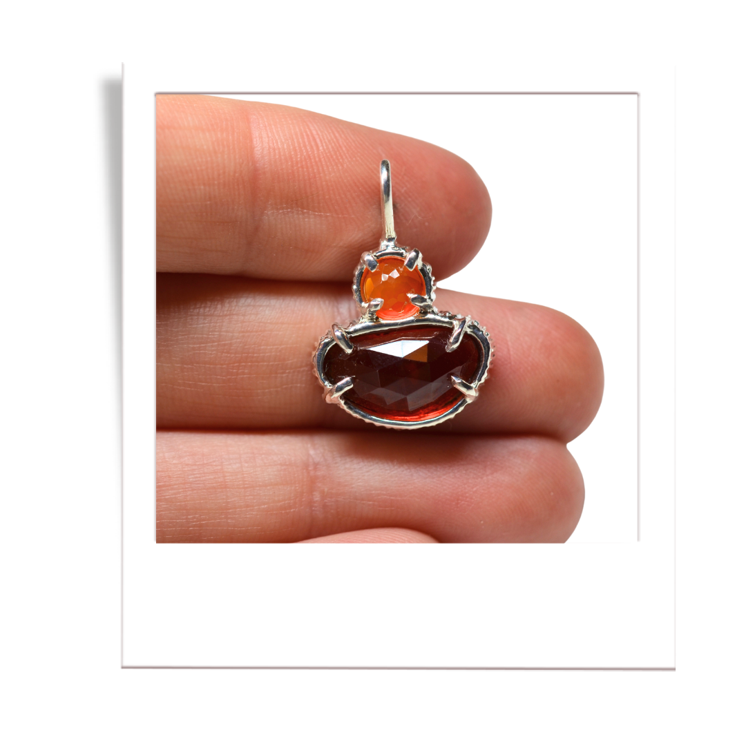 Carnelian and Garnet Pendant