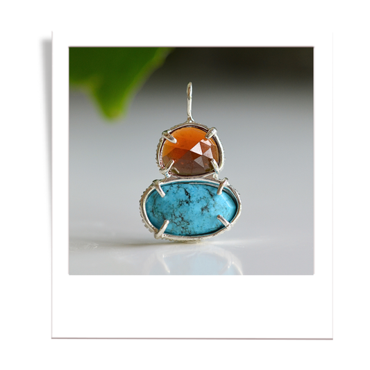 Hessonite Garnet and Turquoise