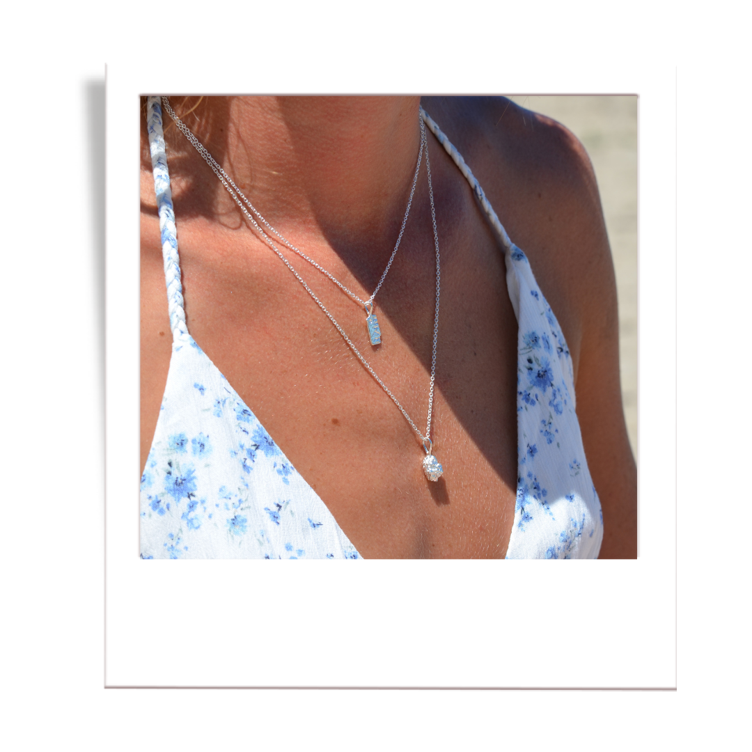 Silver white pine pendant