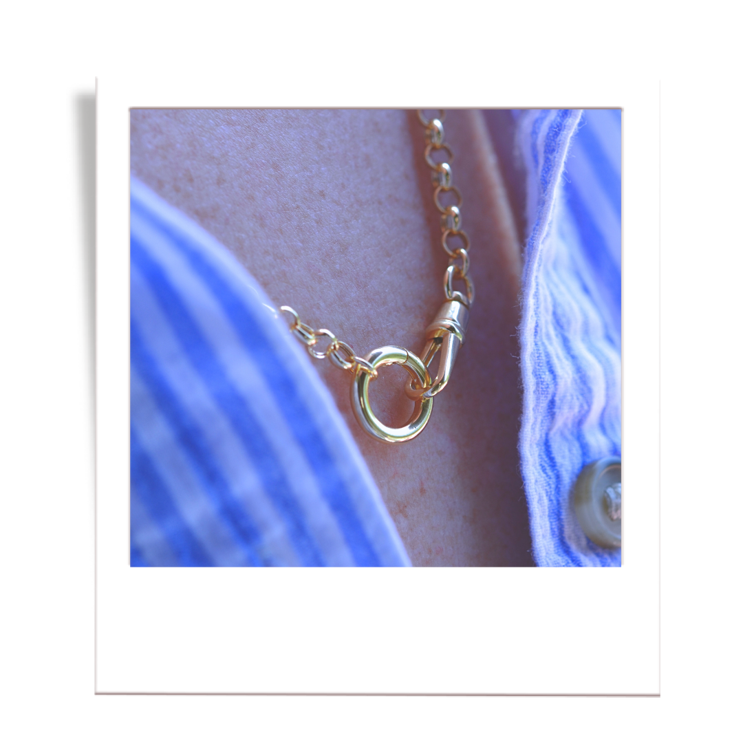 modern belcher style chain with charm ring