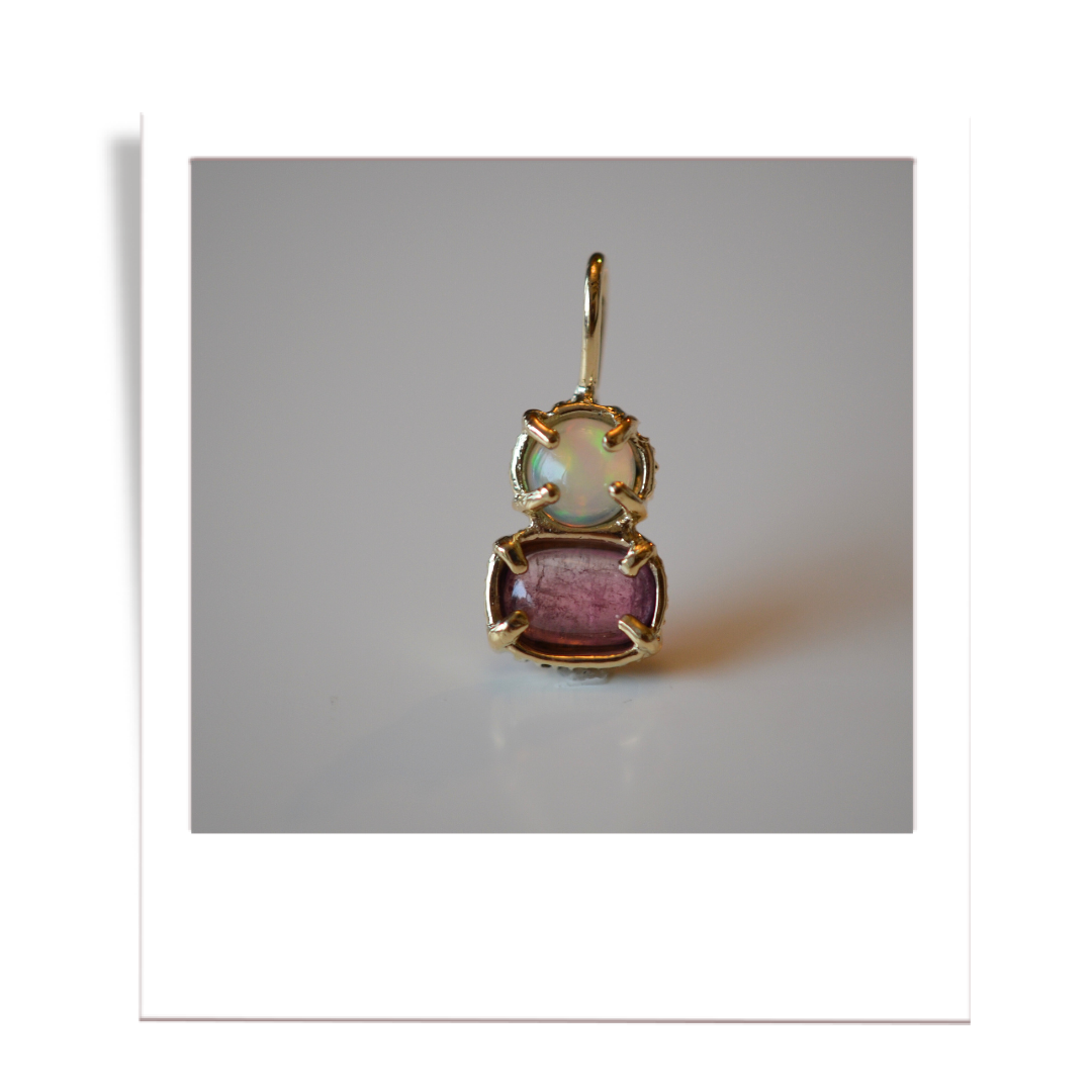 Opal and Pink Tourmaline