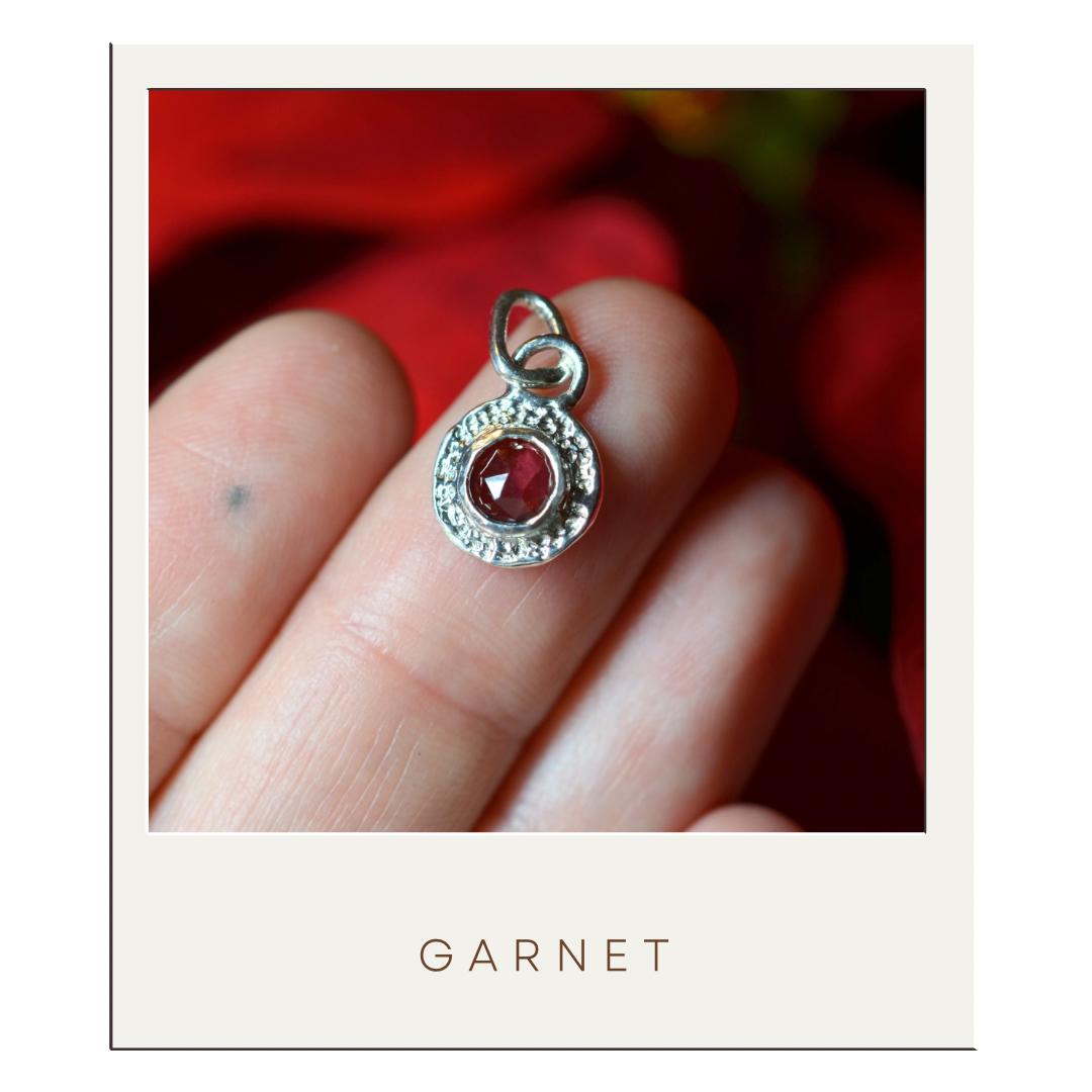 Garnet Disc Pendant
