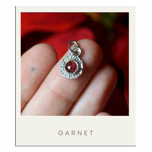 Garnet Disc Pendant