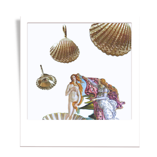gold scalloped shell