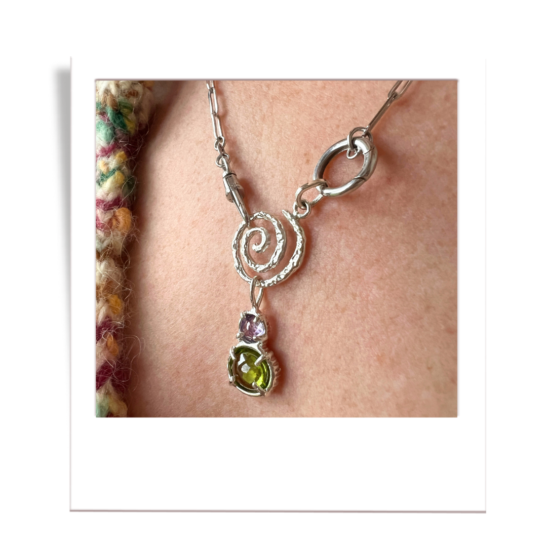 silver spiral charm holder