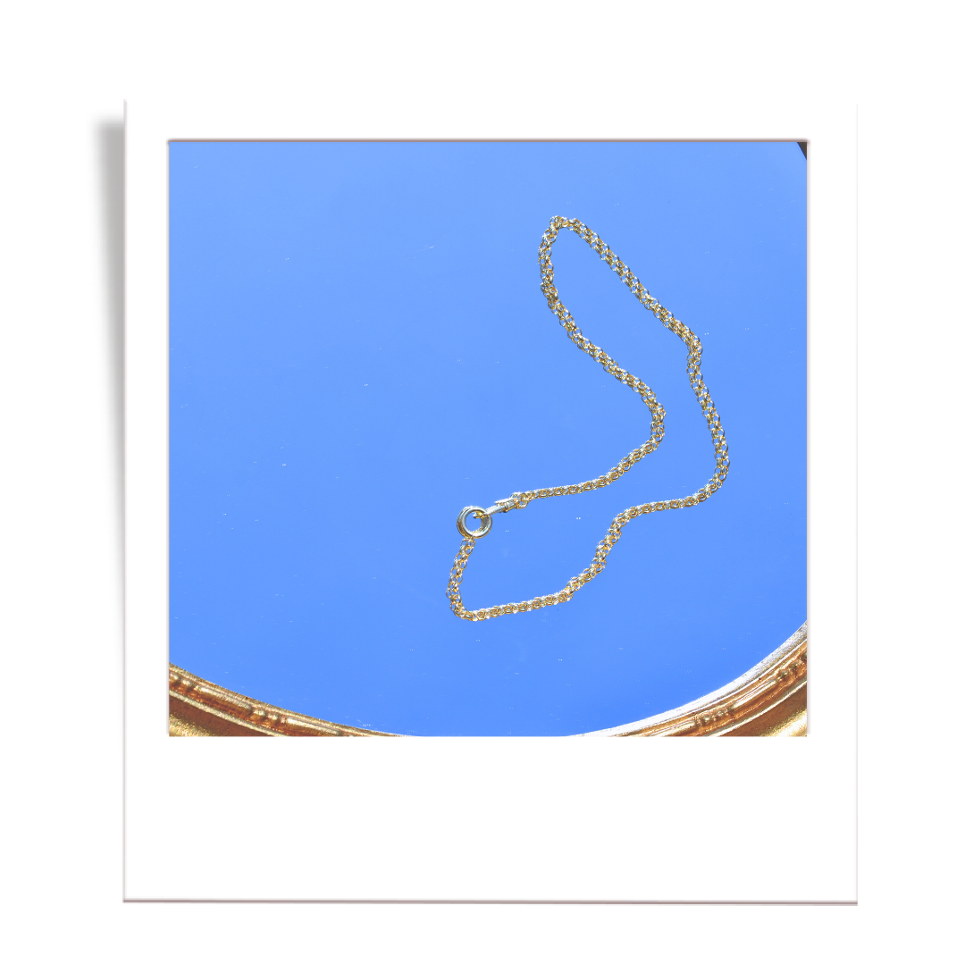 modern belcher style chain with charm ring