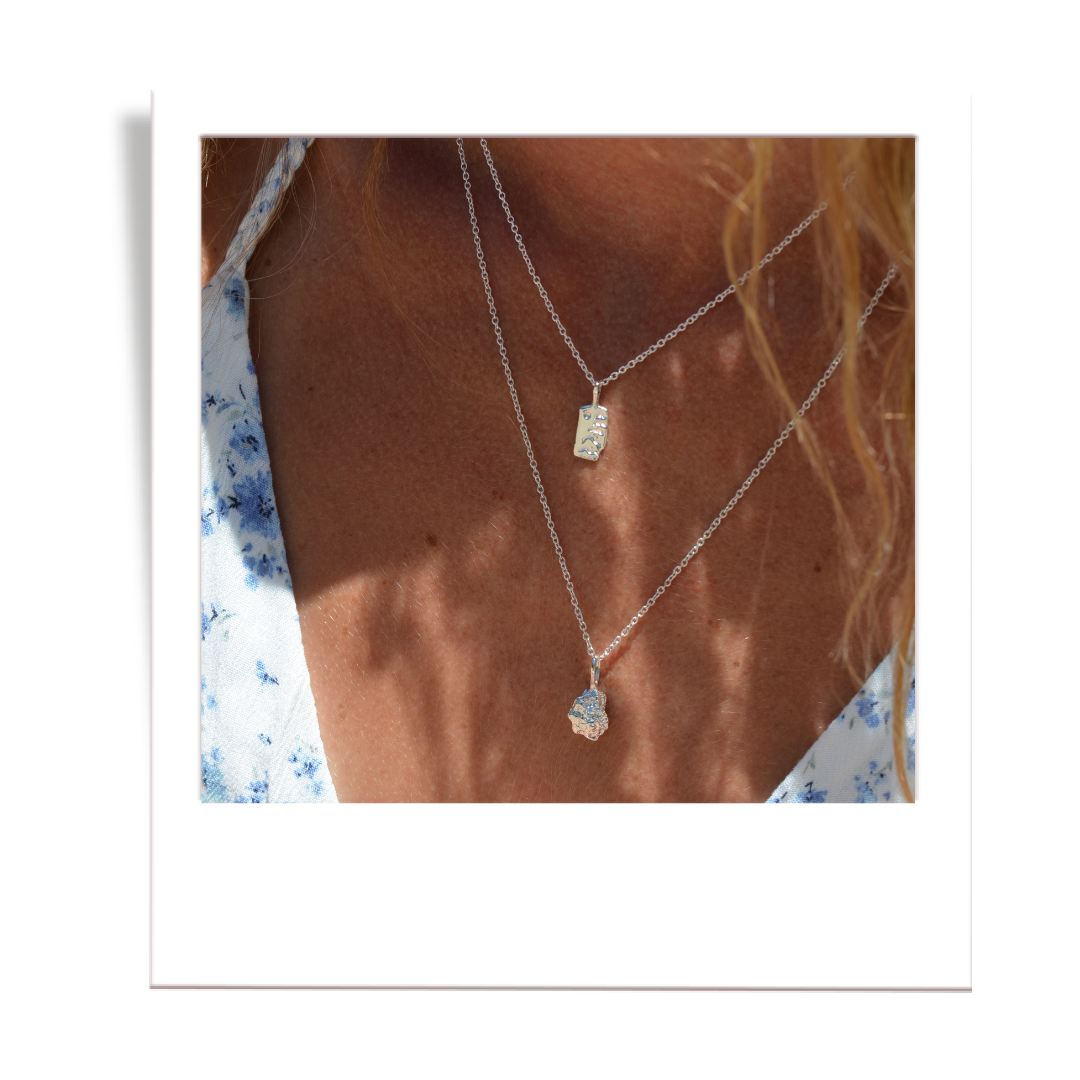 Silver white pine pendant