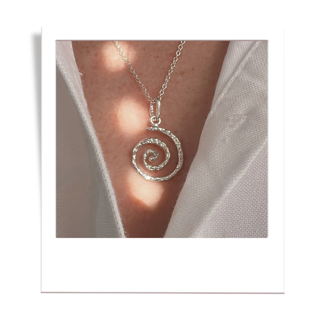 silver spiral charm holder
