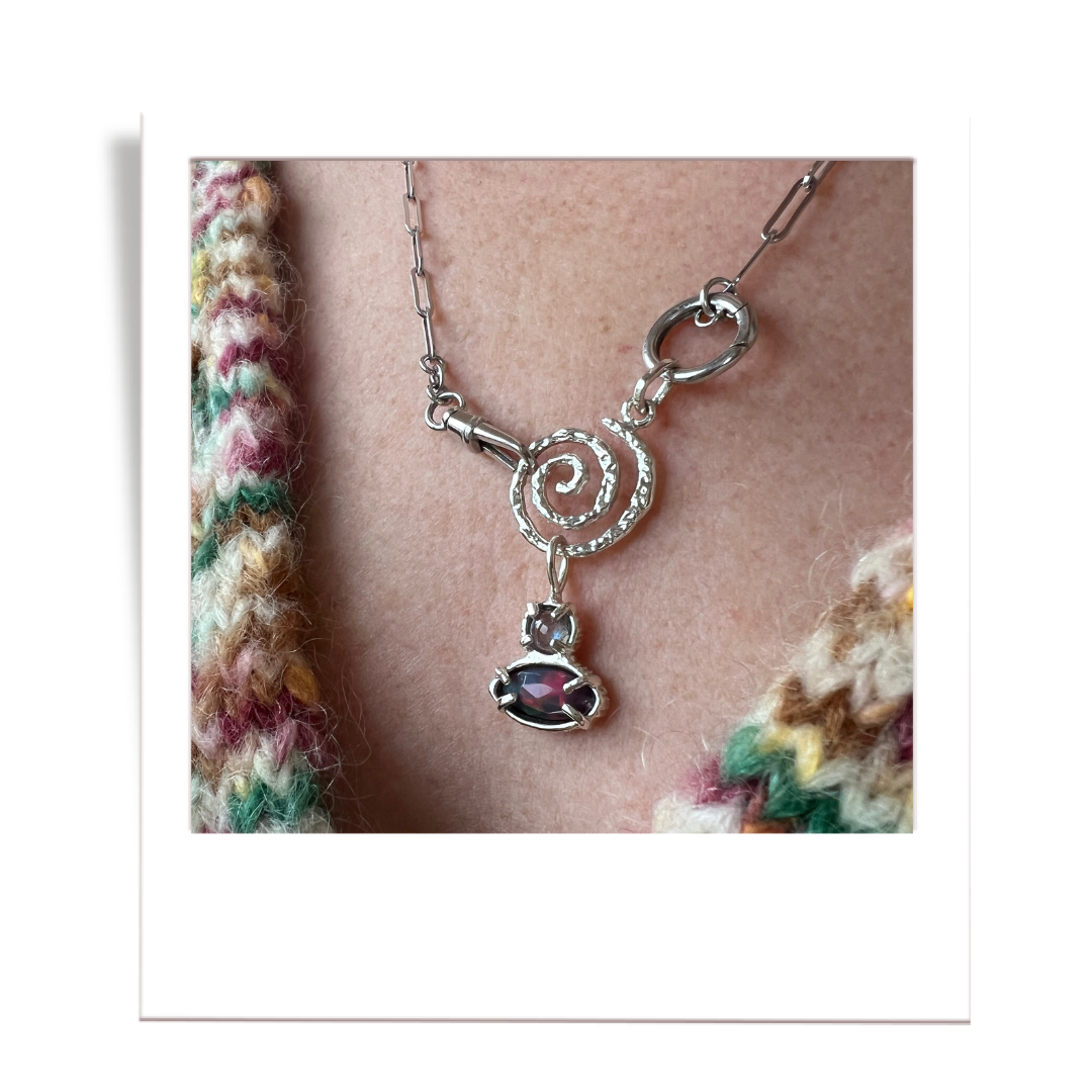 silver spiral charm holder