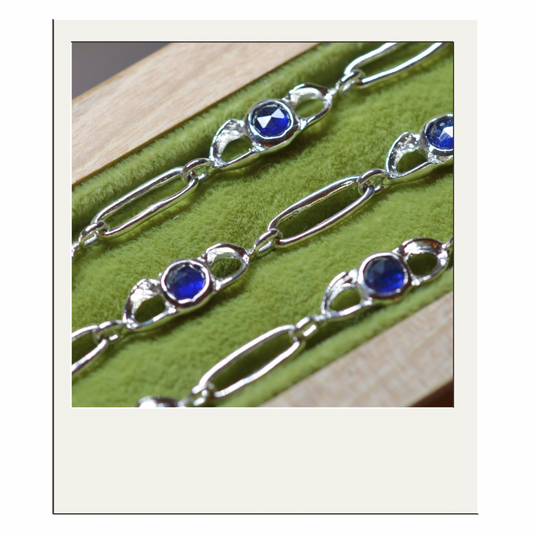 7.5’’ rose cut sapphire bracelet