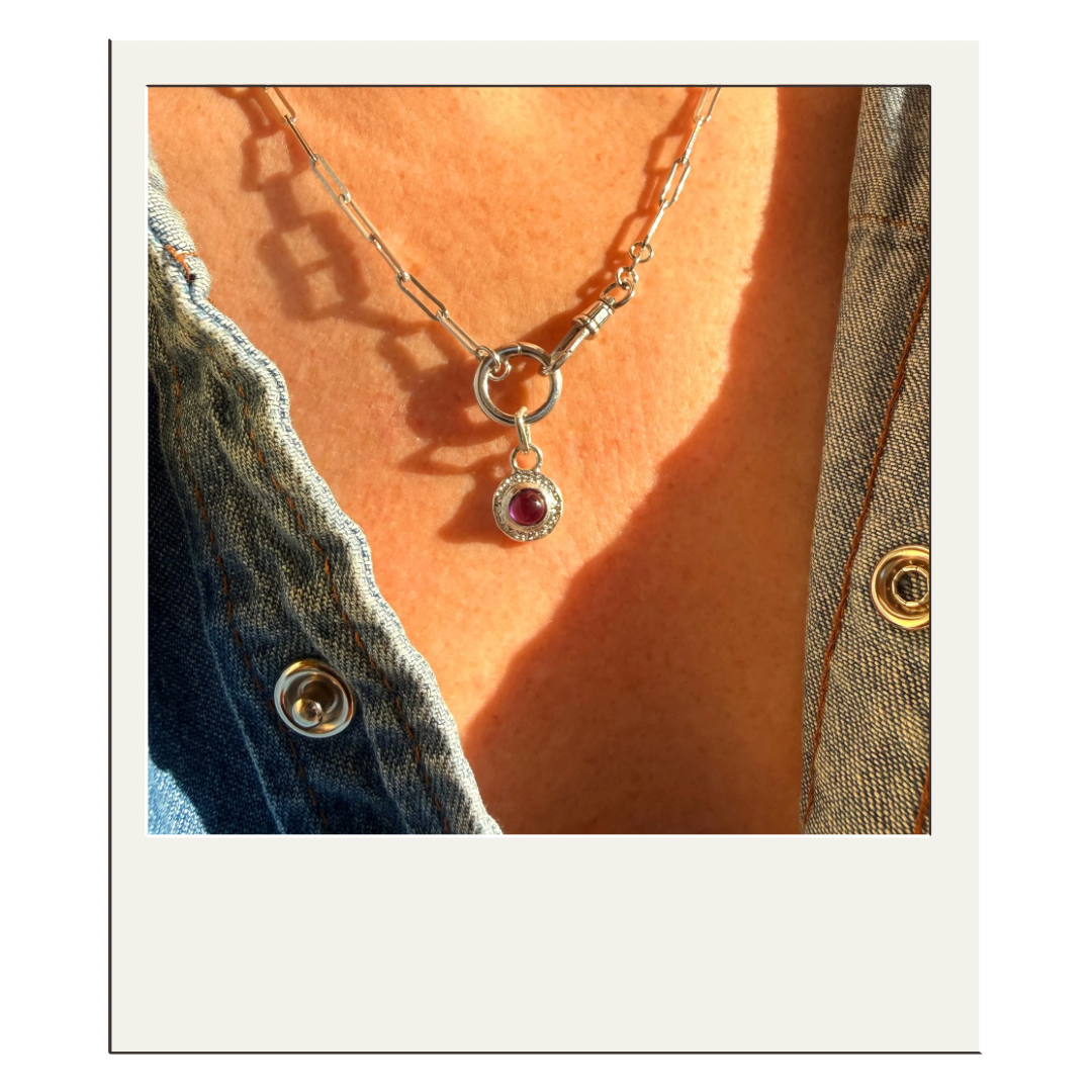 Amethyst Disc Pendant