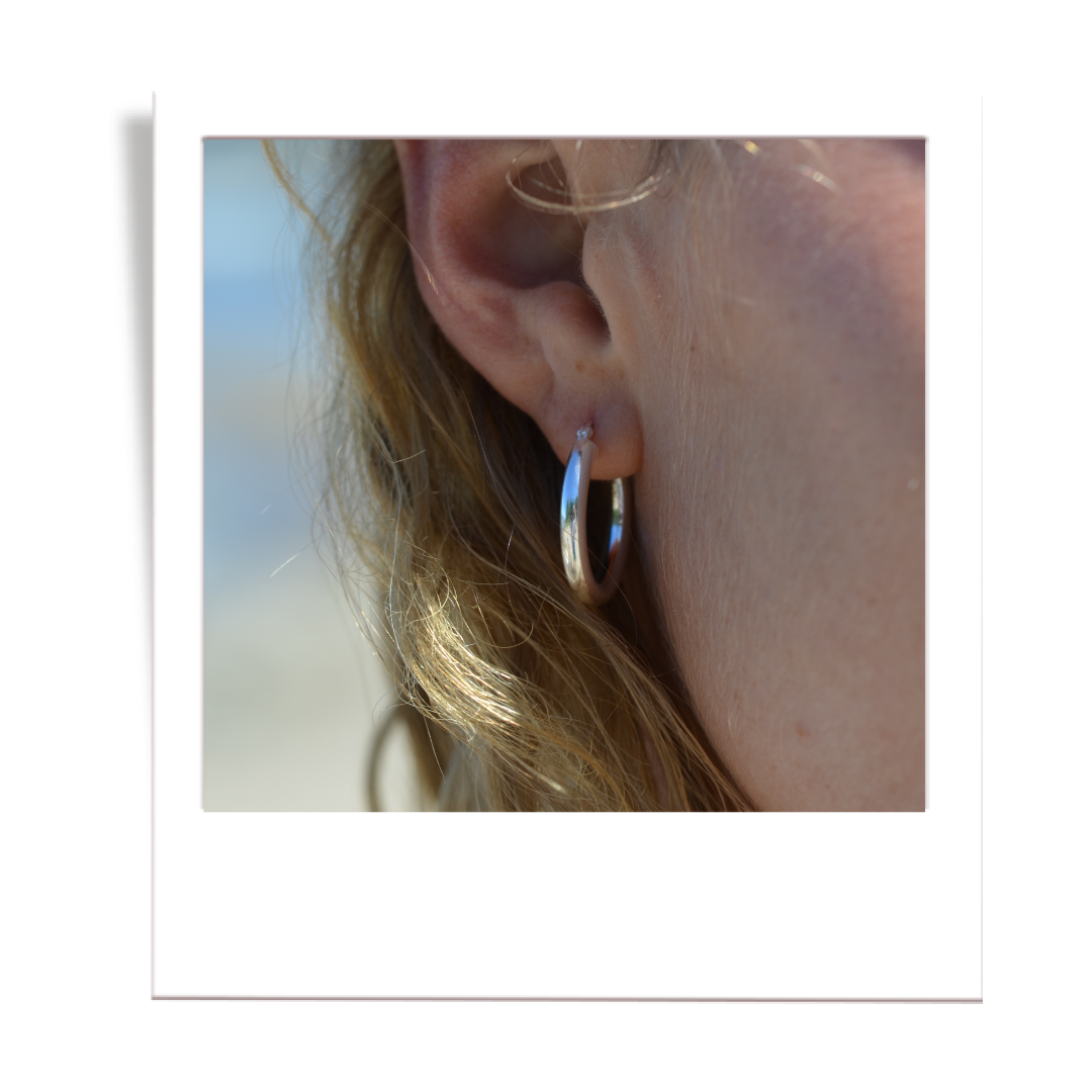 Sterling Silver Tube Hoop