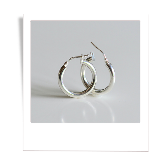 Sterling Silver Tube Hoop