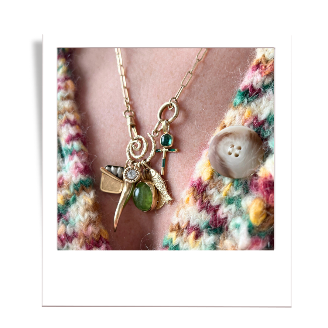 golden spiral charm holder