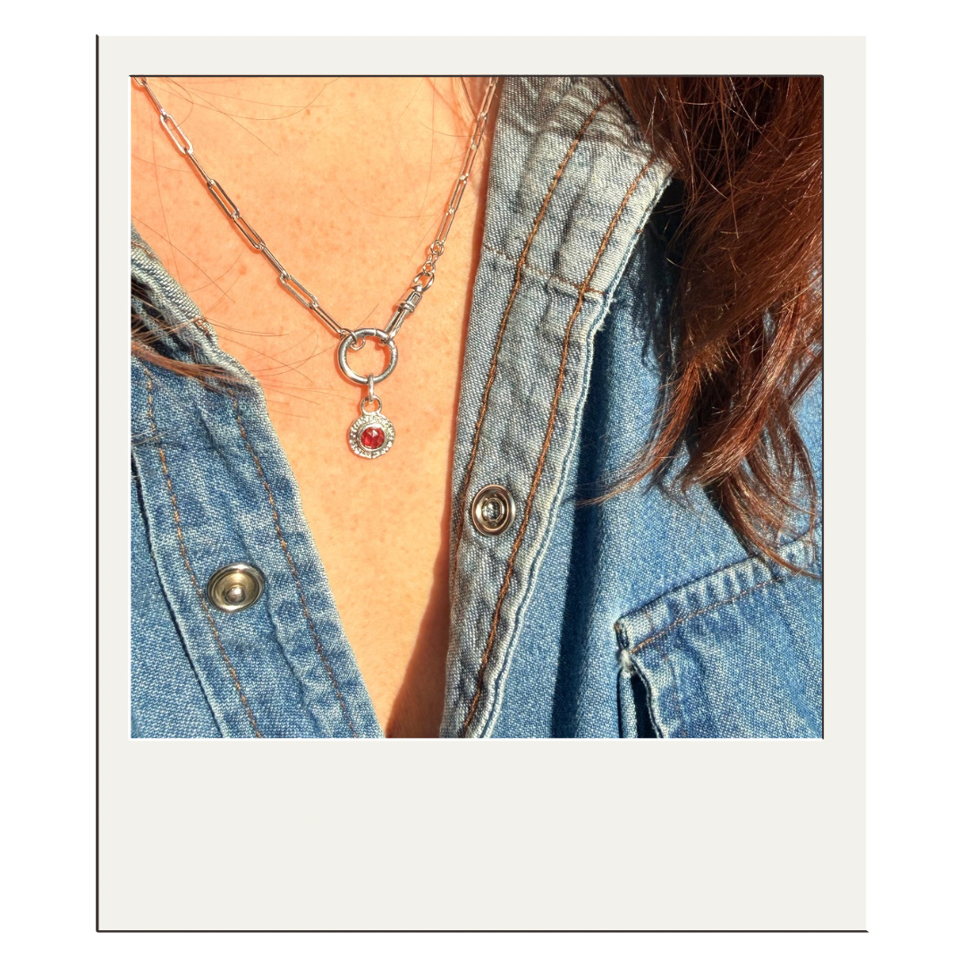 Garnet Disc Pendant