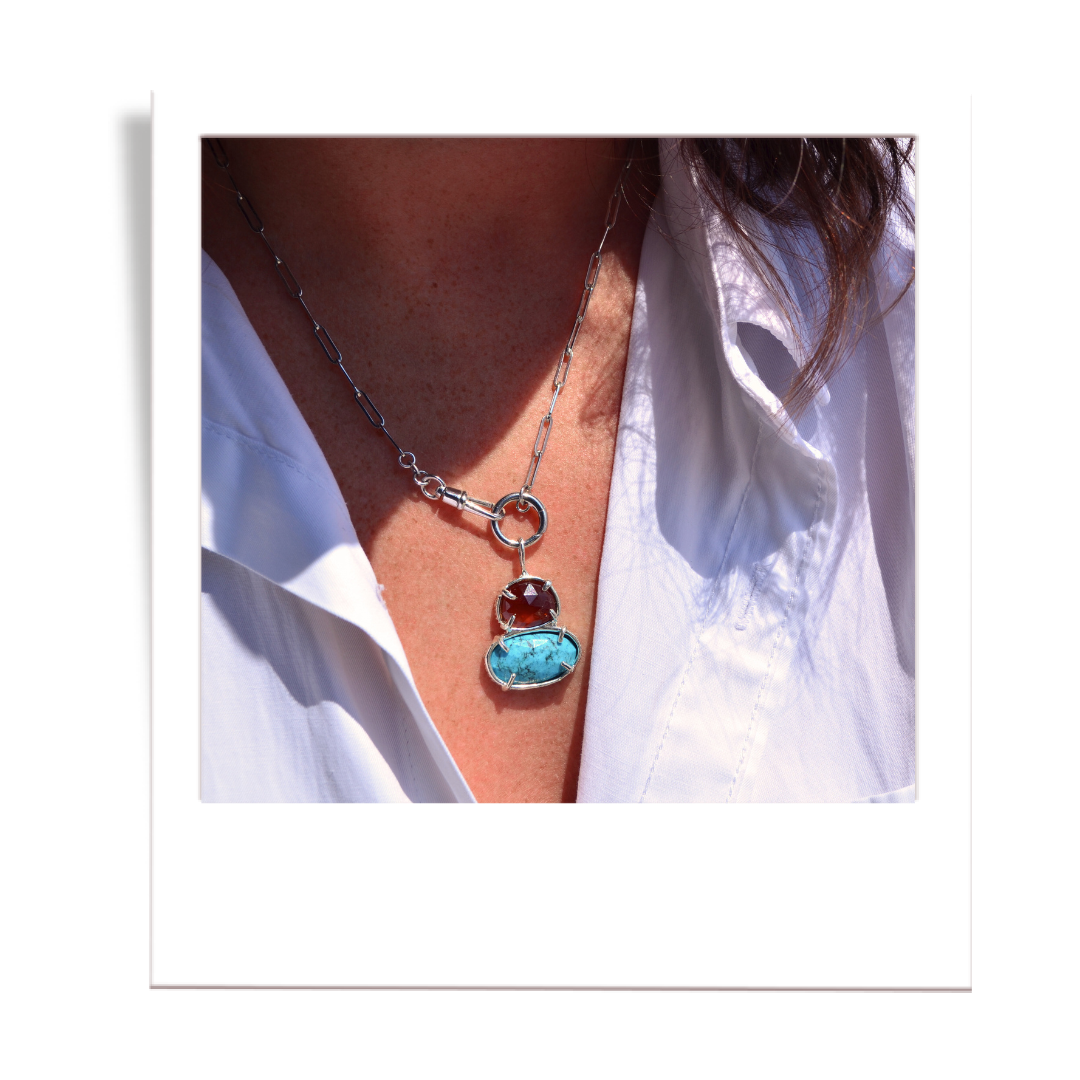 Hessonite Garnet and Turquoise