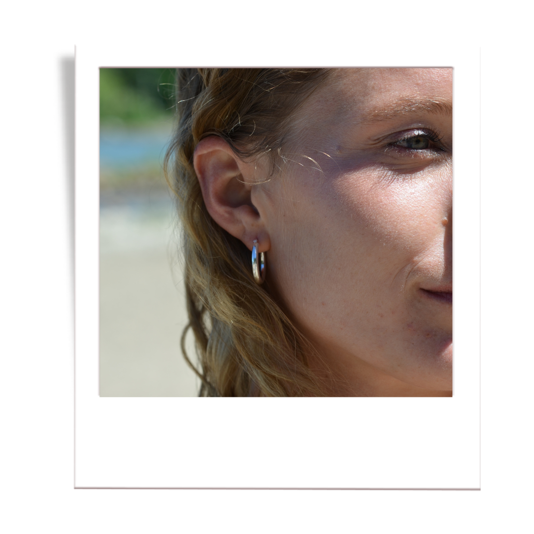 Sterling Silver Tube Hoop