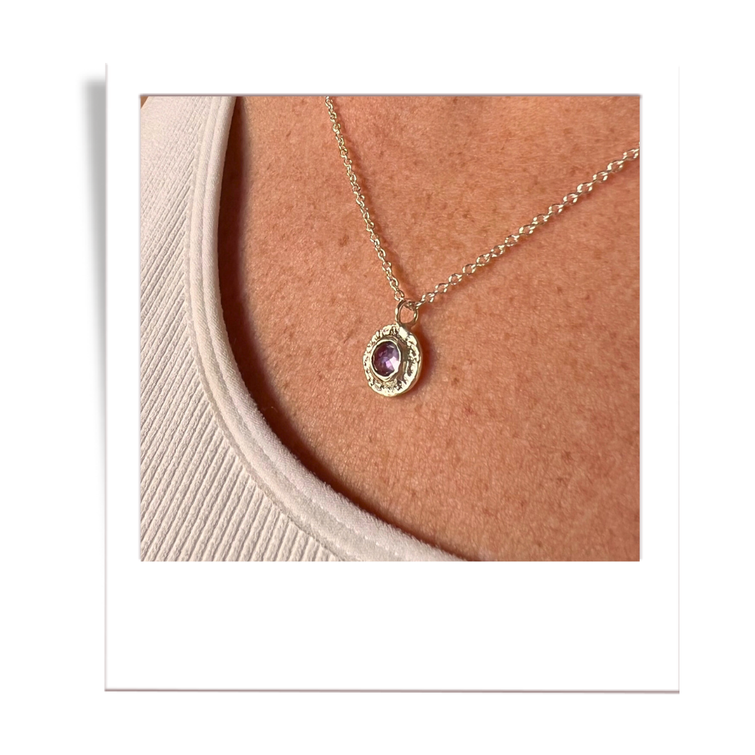 Amethyst Disc Pendant
