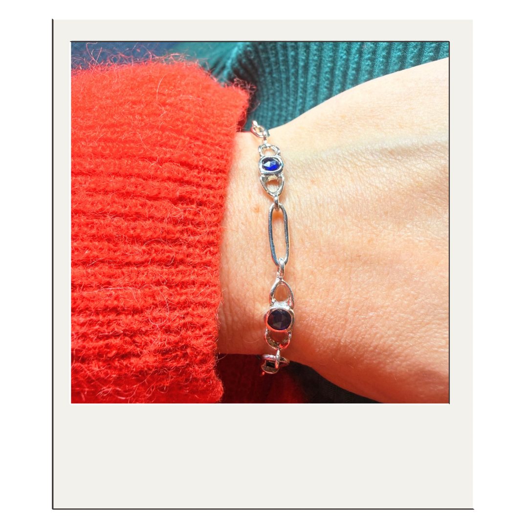 7.5’’ rose cut sapphire bracelet