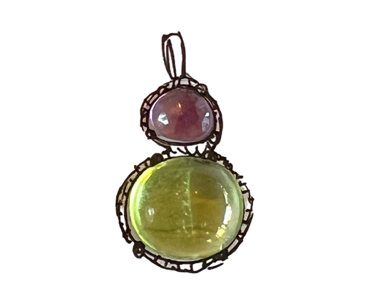 Amethyst and Peridot Pendant