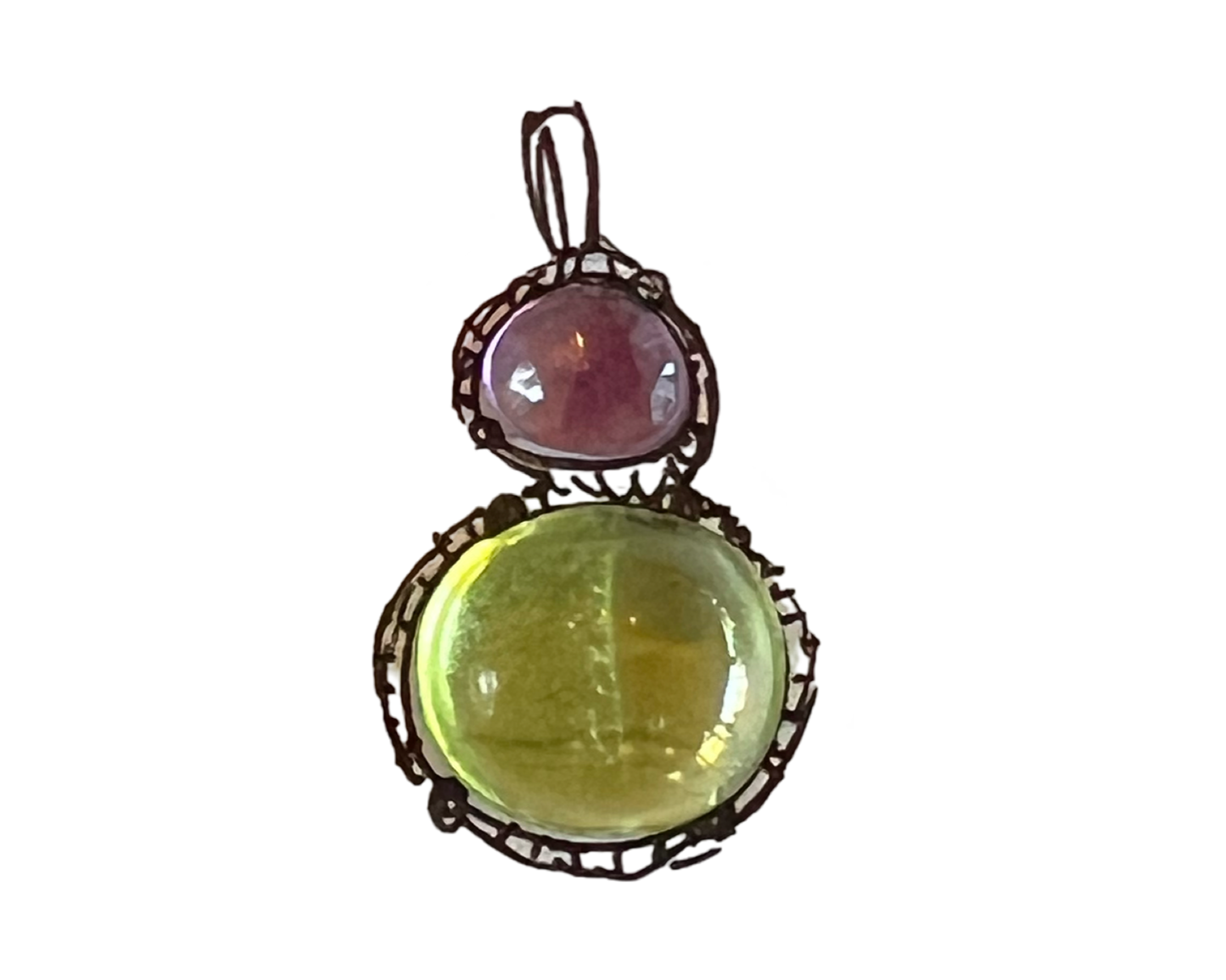 Amethyst and Peridot Pendant