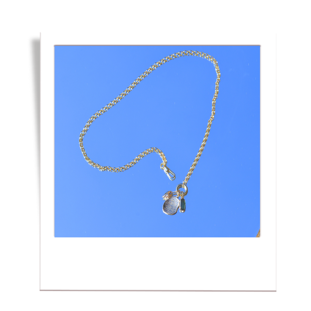 modern belcher style chain with charm ring