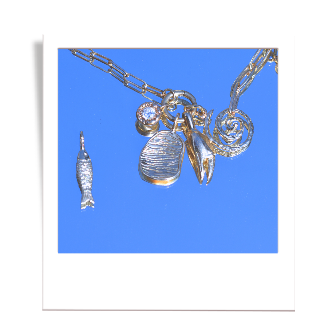 golden spiral charm holder