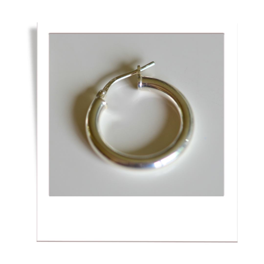 Sterling Silver Tube Hoop