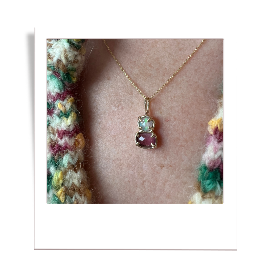 Opal and Pink Tourmaline