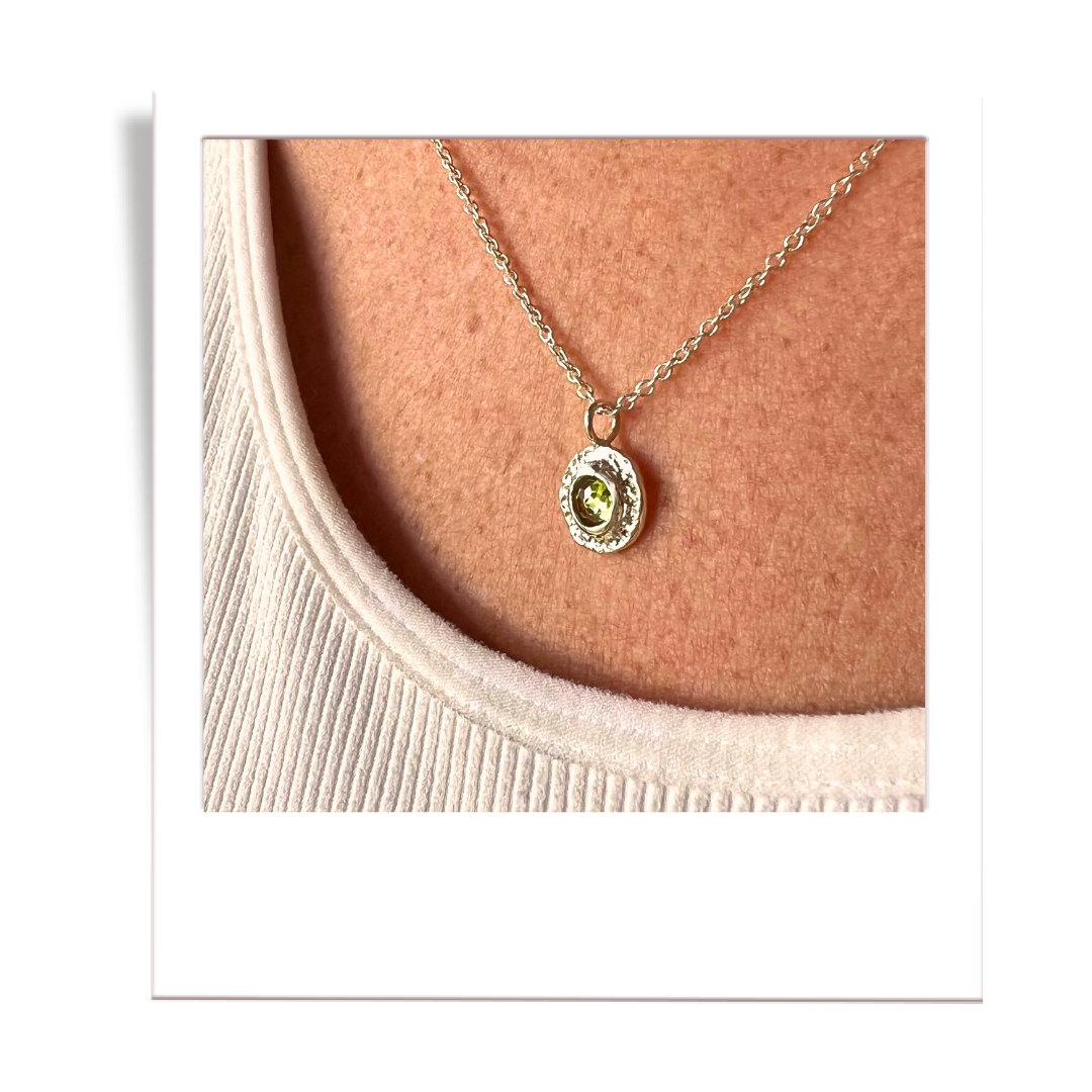 Peridot Disc Pendant