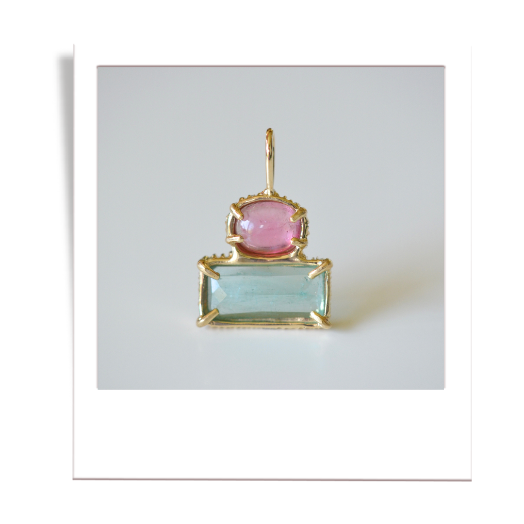 Pink and Minty Teal Tourmaline
