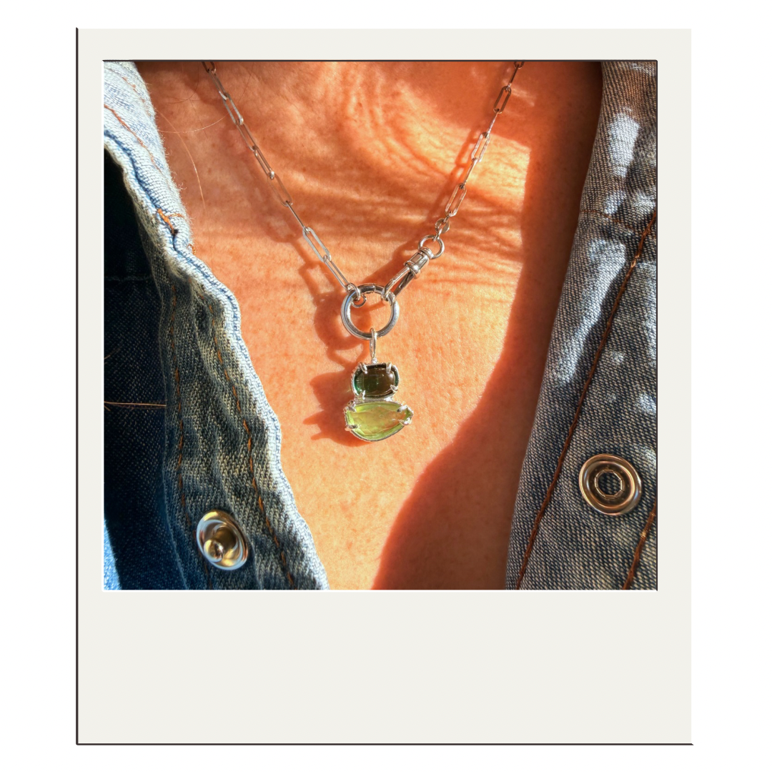 Green Tourmaline + Grossular Garnet