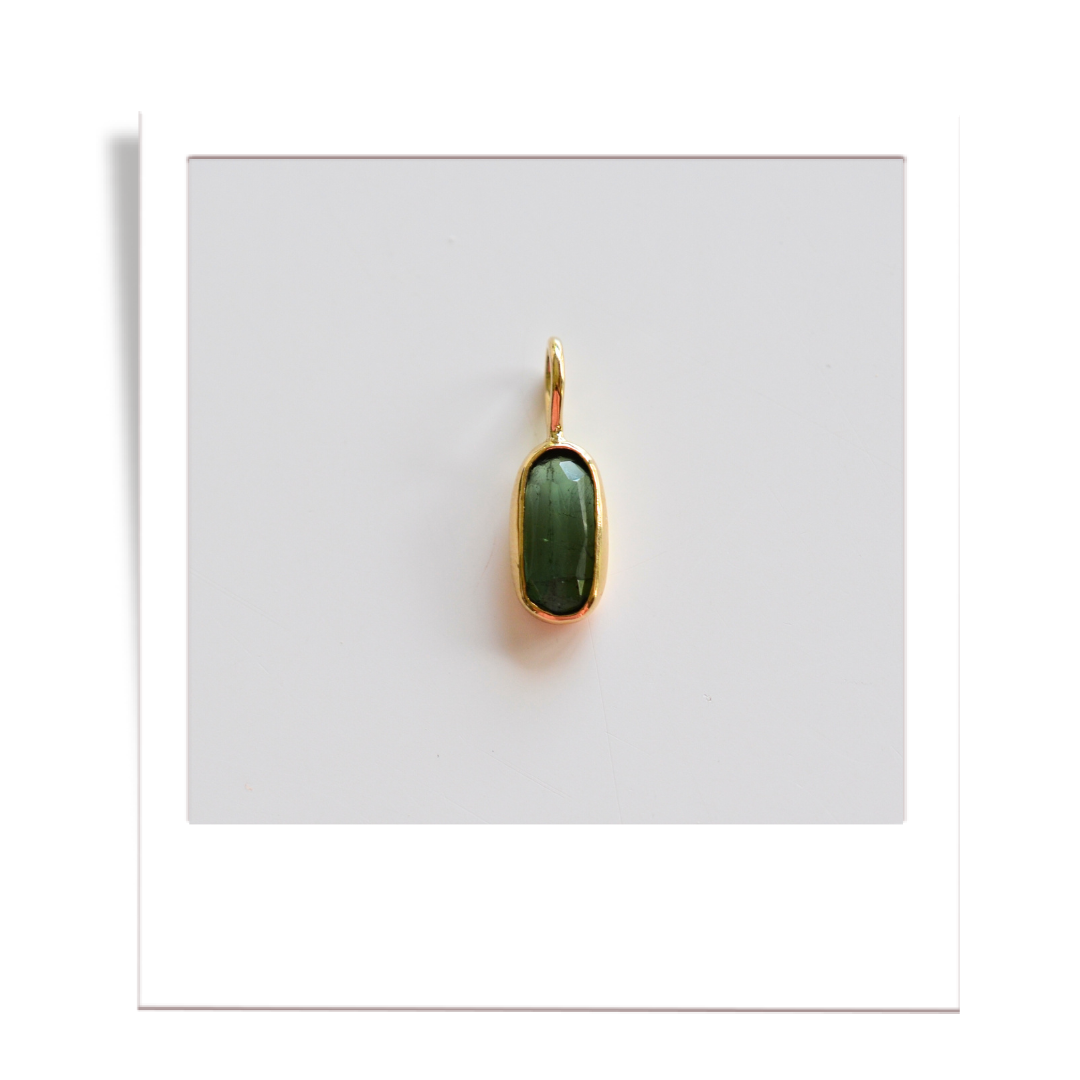 green faceted tourmaline