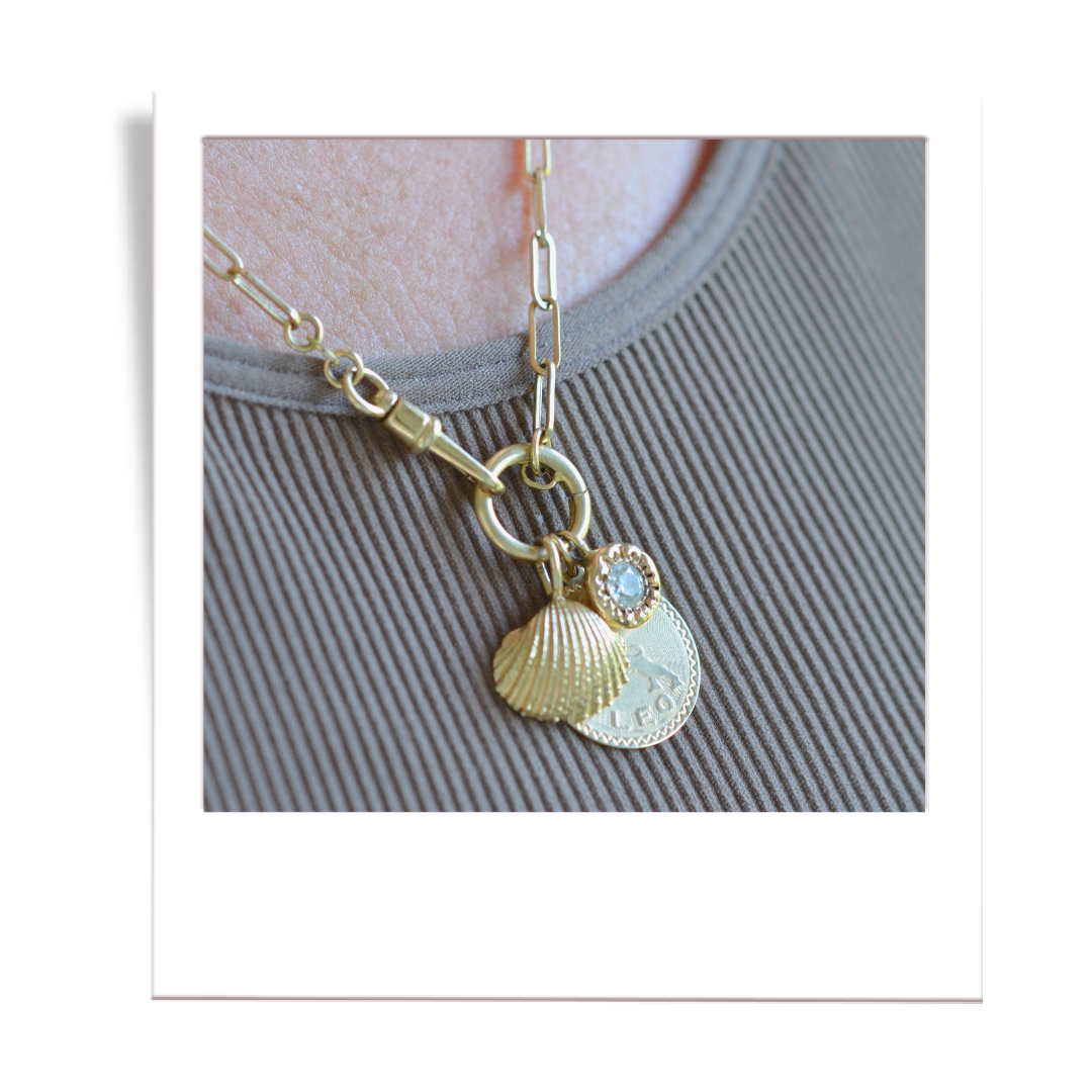 gold scalloped shell