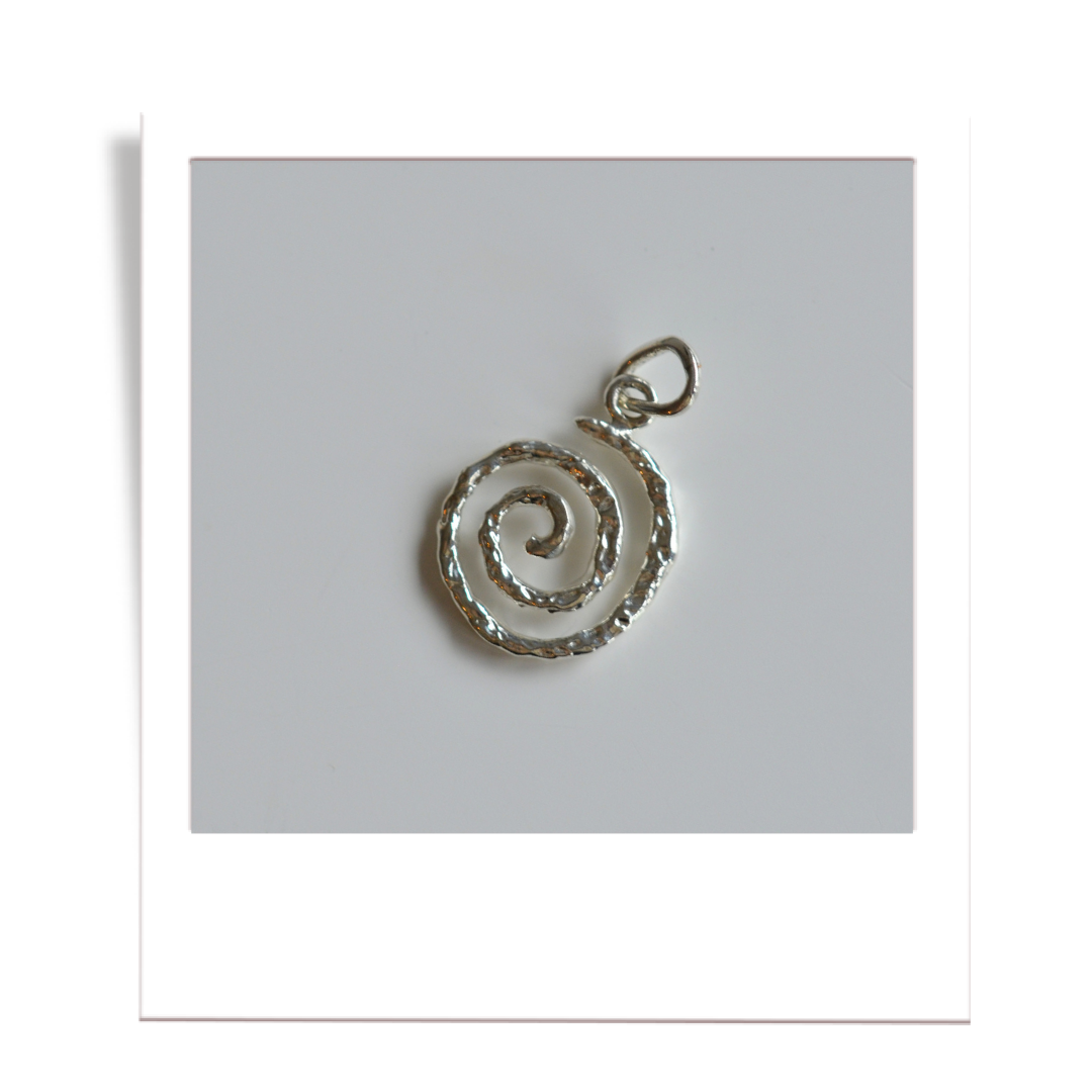 silver spiral charm holder