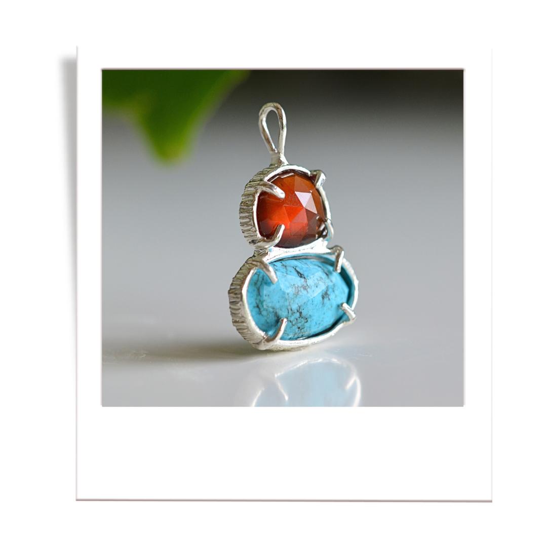 Hessonite Garnet and Turquoise