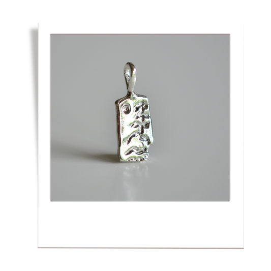 Silver white pine pendant