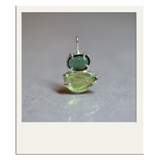 Green Tourmaline + Grossular Garnet