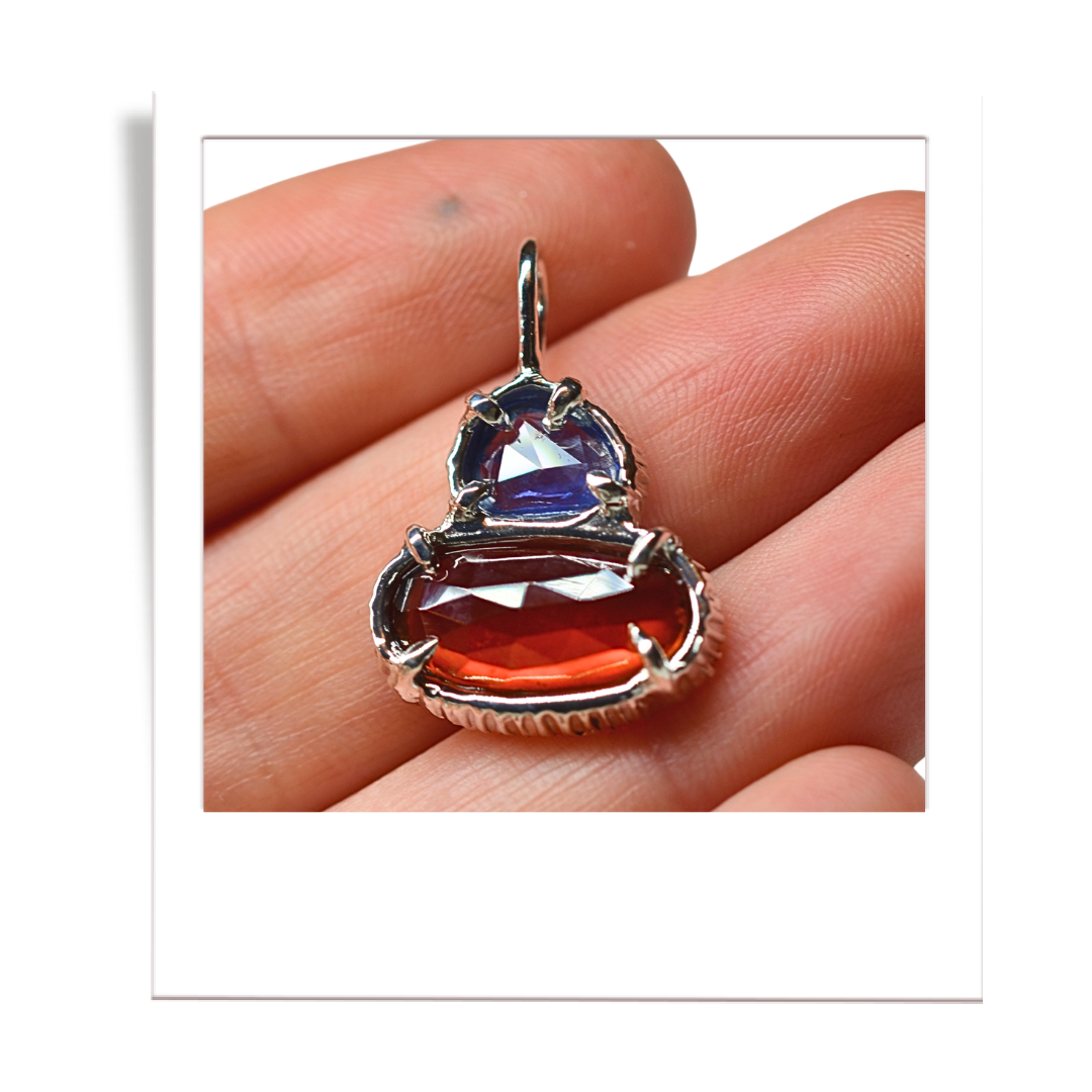 Sapphire and Garnet Pendant