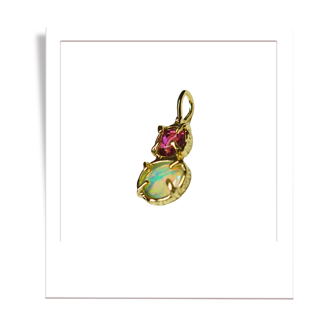 Tourmaline + Welo Opal Pendant